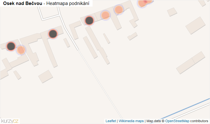 Mapa Osek nad Bečvou - Firmy v obci.