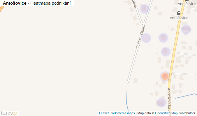 Mapa Antošovice - Firmy v části obce.