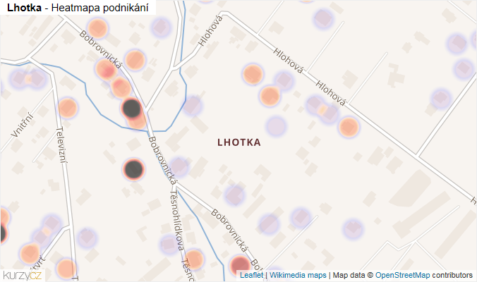 Mapa Lhotka - Firmy v části obce.