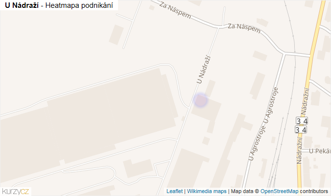 Mapa U Nádraží - Firmy v ulici.