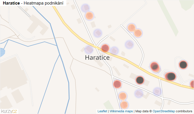 Mapa Haratice - Firmy v části obce.