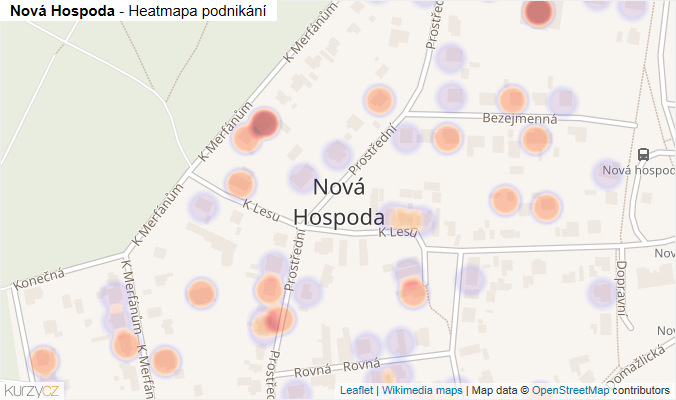 Mapa Nová Hospoda - Firmy v části obce.