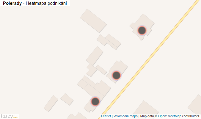 Mapa Polerady - Firmy v obci.