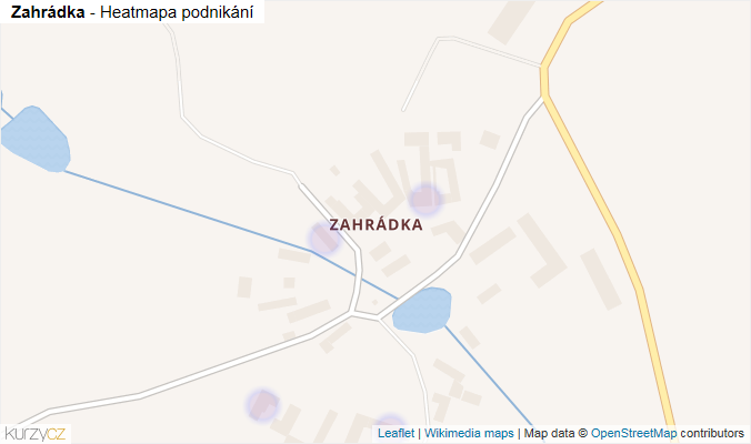 Mapa Zahrádka - Firmy v části obce.