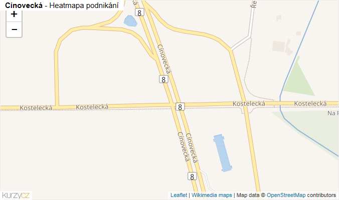 Mapa Cínovecká - Firmy v ulici.