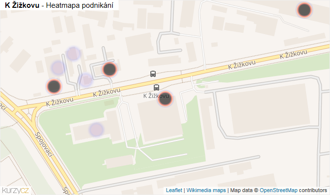 Mapa K Žižkovu - Firmy v ulici.