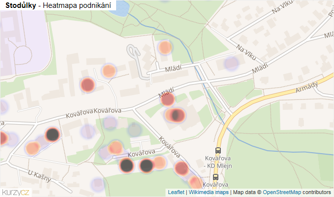Mapa Stodůlky - Firmy v části obce.