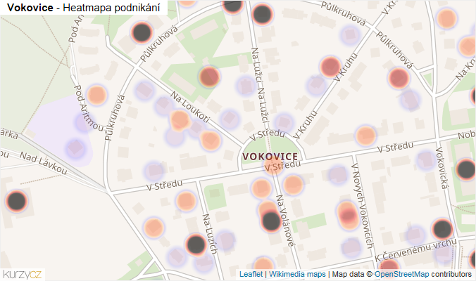 Mapa Vokovice - Firmy v části obce.