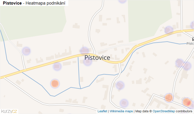 Mapa Pístovice - Firmy v části obce.