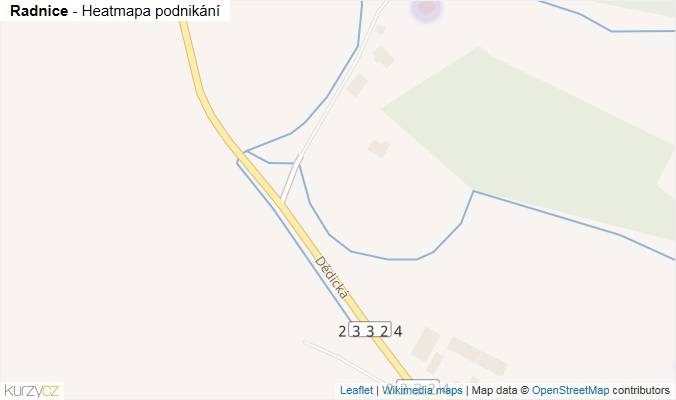 Mapa Radnice - Firmy v obci.