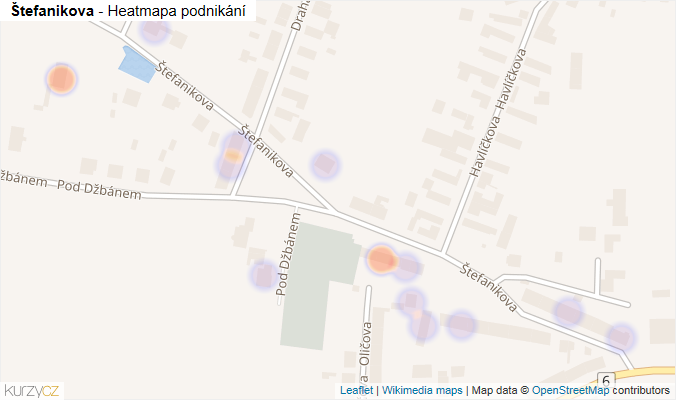 Mapa Štefanikova - Firmy v ulici.