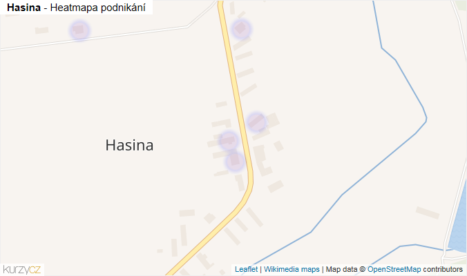 Mapa Hasina - Firmy v části obce.