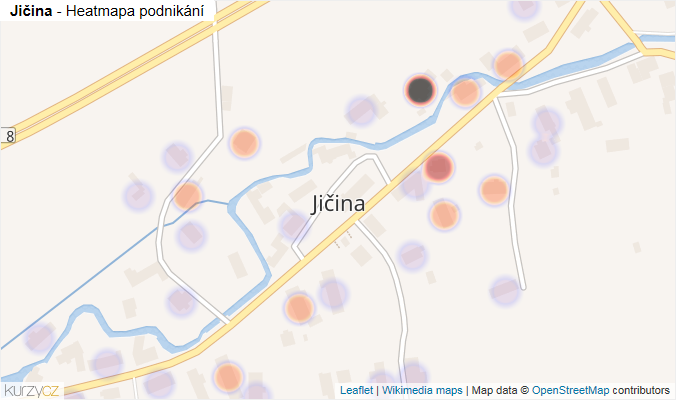 Mapa Jičina - Firmy v části obce.