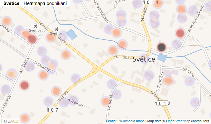 Mapa Světice - Firmy v obci.