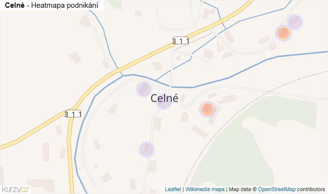Mapa Celné - Firmy v části obce.