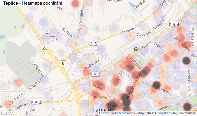 Mapa Teplice - Firmy v obci.