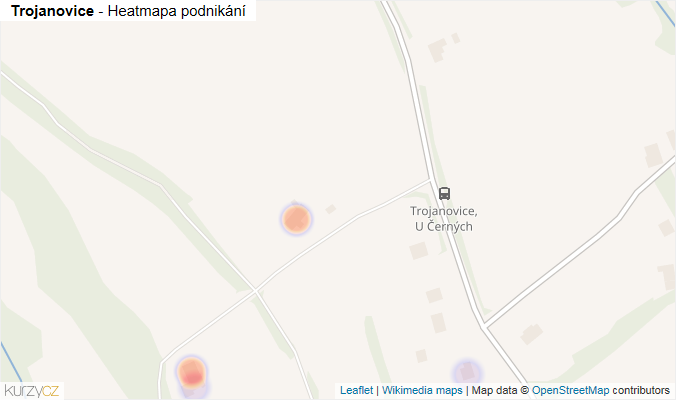 Mapa Trojanovice - Firmy v obci.