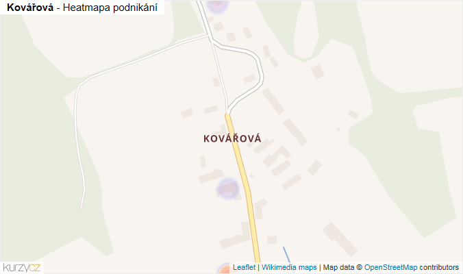 Mapa Kovářová - Firmy v části obce.