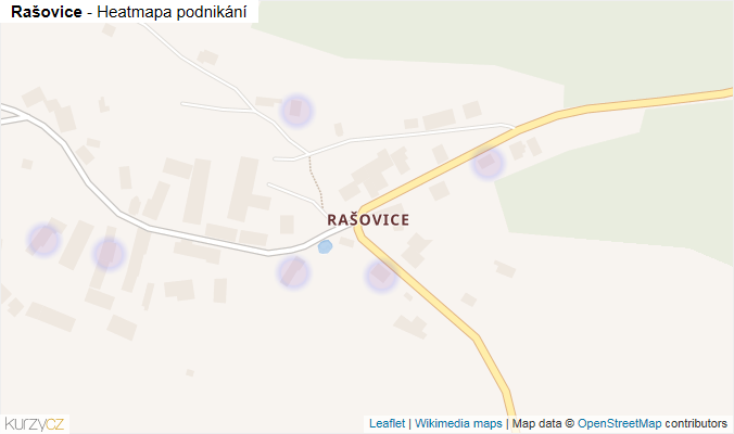 Mapa Rašovice - Firmy v části obce.
