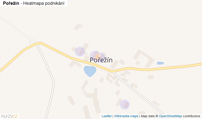 Mapa Pořežín - Firmy v části obce.