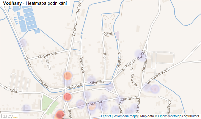 Mapa Vodňany - Firmy v obci.
