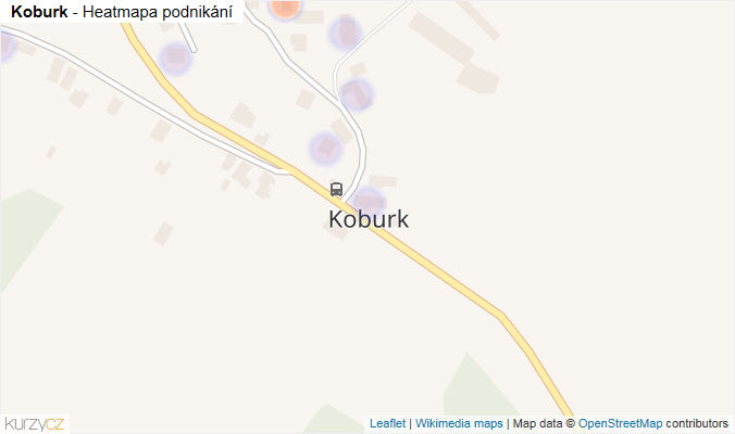 Mapa Koburk - Firmy v části obce.
