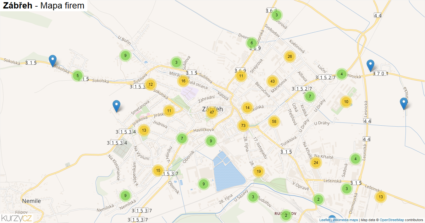 mapa zábřeh Zábřeh   mapy | Kurzy.cz