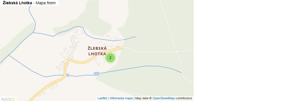 Mapa Žlebská Lhotka - Firmy v části obce.