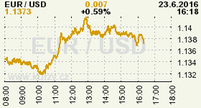 Online graf kurzu USD/EUR