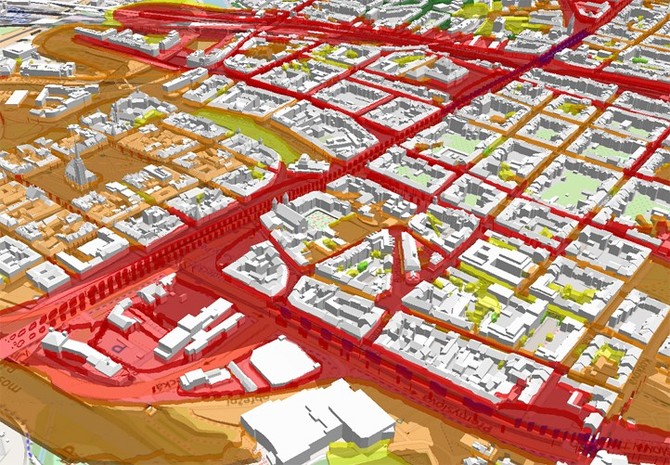 3D model města (zdroj: Správa informačních technologií města Plzně)