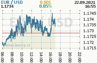 Online graf kurzu usd/eur